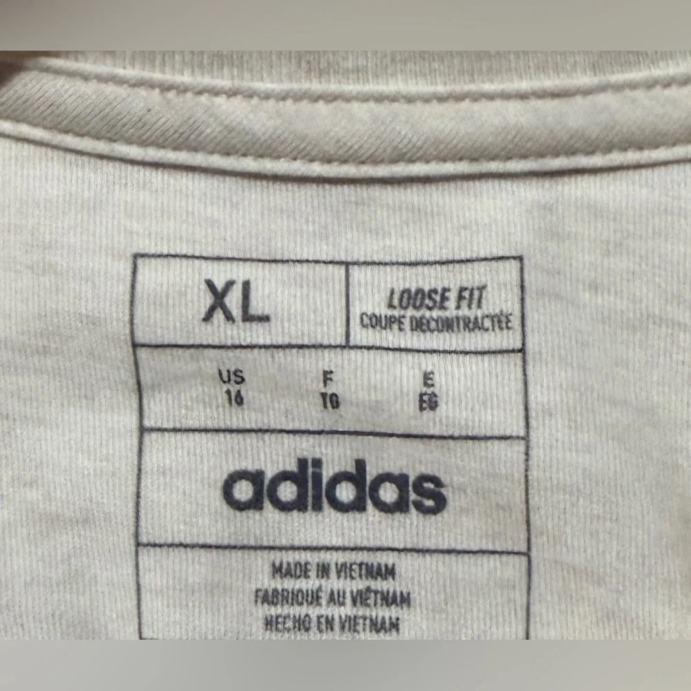 adidas Cream Short-Sleeve Graphic Tee with Pastel Accents